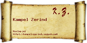 Kampel Zerind névjegykártya